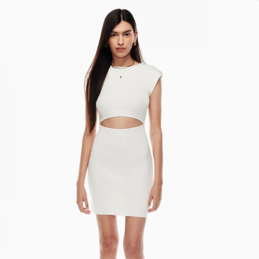 Aritzia - Wilfred Free Cut-out Knit Mini Dress - NWT  - White/Espace
